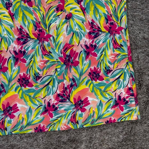 Stella Parker Golf Collection Floral Sleeveless Mock Golf Shirt Sz L - Picture 2 of 9